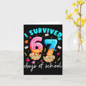 Carte Teacher I Survived 67 Days Of School Funny Meme Ba (Fleur jaune)
