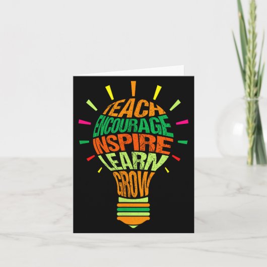 Carte Teacher Insrational Definition Colorful Lightbulb  (Devant)