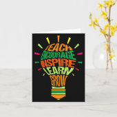 Carte Teacher Insrational Definition Colorful Lightbulb  (Fleur jaune)
