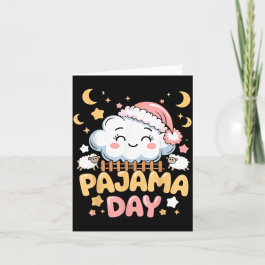 Carte Teacher Pajama Day Shirt, Funny Cloud Sleever Scho (Devant)