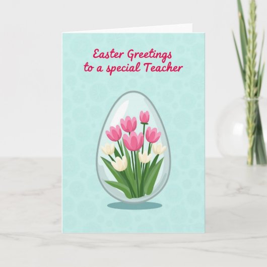 Carte Teacher Spring Bouquet Easter Card (Devant)
