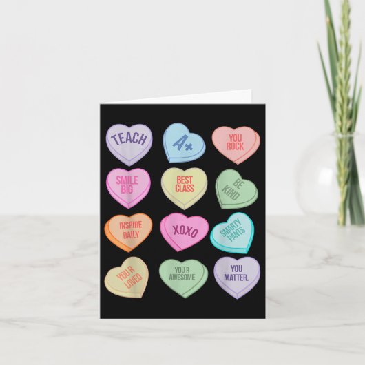 Carte Teacher Valentines Chemise de Jour Enseigner Coeur (Devant)