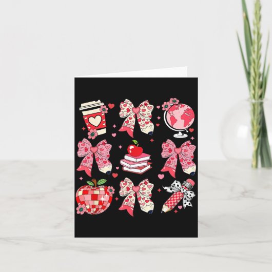 Carte Teaching Is A Work Of Heart Pencil Bow Teacher Val (Devant)