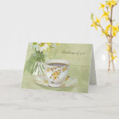 Carte teacup antique avec bouquet de marguerite (Fleur jaune)