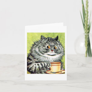 Carte Teacup Cat Note Card de Louis Wain
