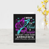 Carte Teal And Purple Ribbon Suicide Prevention Awarenes (Fleur jaune)