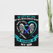 Carte Teal And Purple Suicide Awareness Ribbon In Memory (Devant)