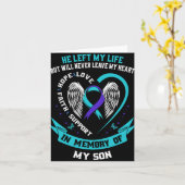 Carte Teal And Purple Suicide Awareness Ribbon In Memory (Fleur jaune)