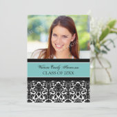 Carte Teal d'invitation de fête de remise des (Debout devant)