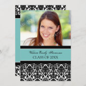 Carte Teal d'invitation de fête de remise des (Devant / Derrière)