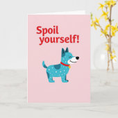 Carte Teal Dog Gâtez-Vous (Fleur jaune)