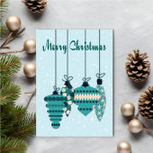 Carte Teal Ornaments Christmas