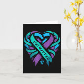 Carte Teal Purple Heart You Suicide Prevention Awareness (Fleur jaune)