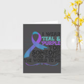Carte Teal Purple Ribbon For Suicide Prevention Awarenes (Fleur jaune)