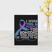 Carte Teal Purple Ribbon For Suicide Prevention Awarenes (Fleur jaune)
