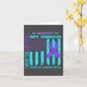 Carte Teal Purple Ribbon Suicide Awareness Flag Cousin B (Fleur jaune)