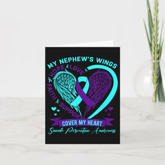 Carte Teal Purple Suicide Prevention Awareness Nephew He (Devant)