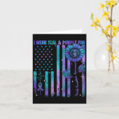 Carte Teal Purple Us Usa Flag Suicide Prevention Awarene (Fleur jaune)