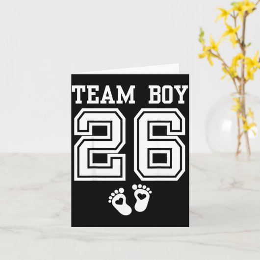 Carte Team Boy 2026 Gender Reveal Baby Shower Matching F (Fleur jaune)