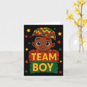 Carte Team Boy Black Kids Gender Reveal Baby Annonce (Fleur jaune)