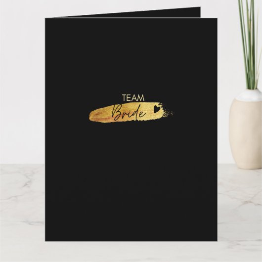 Carte Team Bride feuille d'or Carte pour l'enterr (Devant)