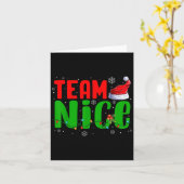 Carte Team Naughty Nice Santa Hat Funny Christmas Matchi (Fleur jaune)