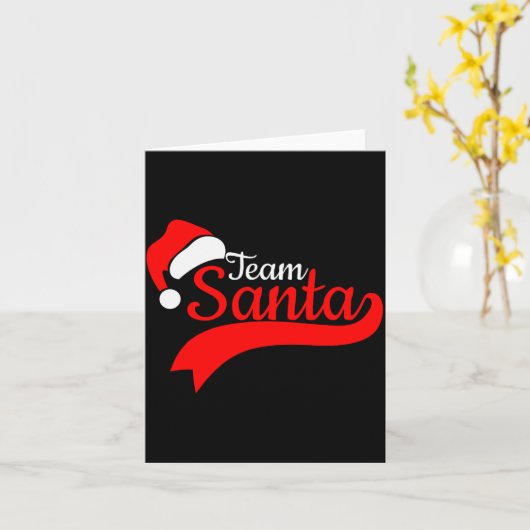 Carte Team Santa Christmas Squad Family Matching Pajamas (Fleur jaune)