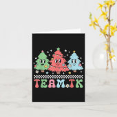 Carte Team Tk Teacher Christmas Sweater Retro Xmas Tree  (Fleur jaune)