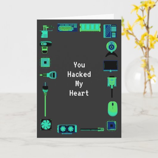 Carte Tech Love Valentine's Day Card (Fleur jaune)