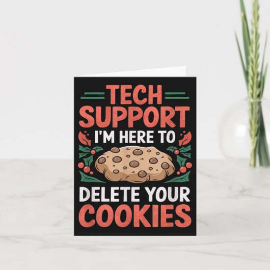 Carte Tech Suprt Christmas Helpdesk Computer Geek Cookie (Devant)