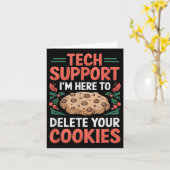 Carte Tech Suprt Christmas Helpdesk Computer Geek Cookie (Fleur jaune)