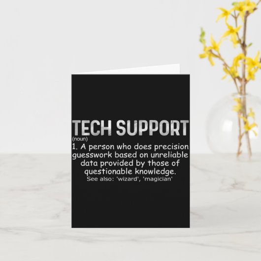 Carte Tech Suprt Definition Tee Funny It Computer Nerd T (Fleur jaune)