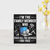 Carte Tech Suprt Design For Men, Boys, Dad. Funny Meme  (Fleur jaune)