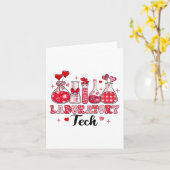 Carte Tech Tube à essai Cœurs de léopard Saint-Valentin (Fleur jaune)
