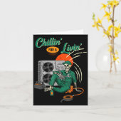 Carte Technicien CVC drôle de squelette se détend pour g (Fleur jaune)