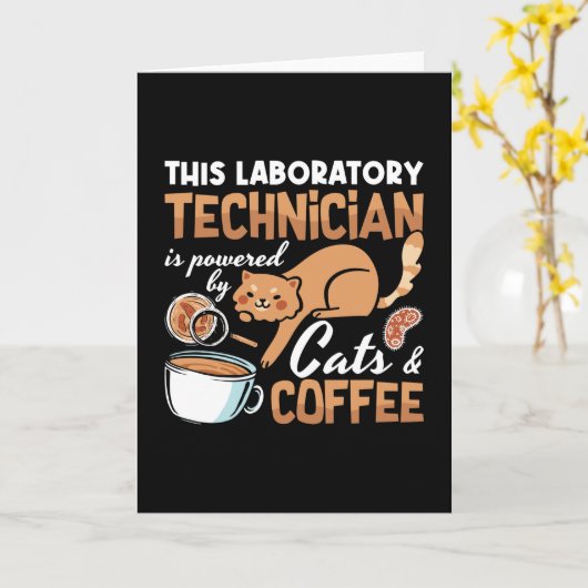 Carte Technicien de laboratoire Cats Coffee Science Lab  (Fleur jaune)