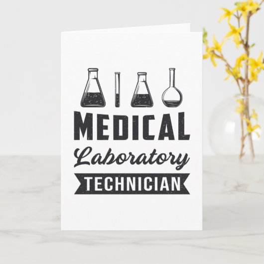 Carte Technicien de laboratoire Médicale Funny Lab Tech  (Fleur jaune)