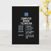 Carte technicien de réparation d'ordinateur drôle cadeau (Fleur jaune)