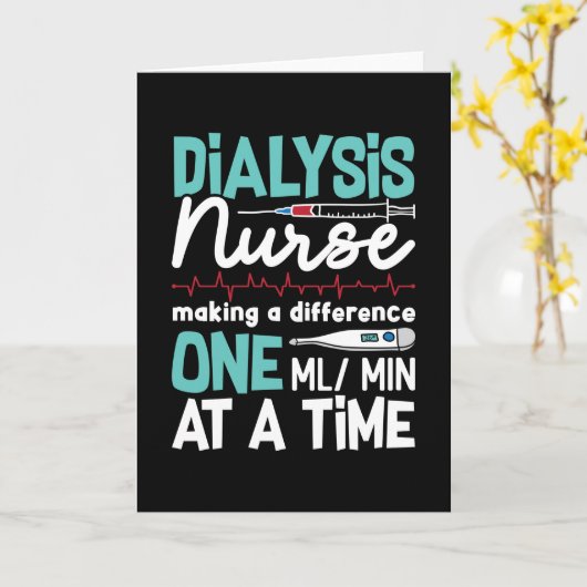 Carte Technicien en dialyse Néphrologie Technique de dia (Fleur jaune)