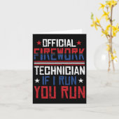 Carte Technicien en Firework 4 juillet Funny Usa Pyro-te (Fleur jaune)