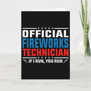 Carte Technicien officiel de feux d'artifice 4 juillet P