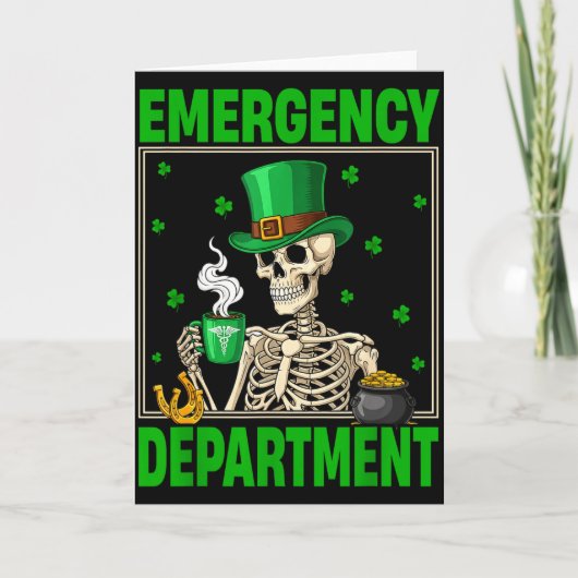 Carte Technicien squelette de la Saint-Patrick au servic (Devant)