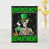Carte Technicien squelette de la Saint-Patrick au servic (Fleur jaune)