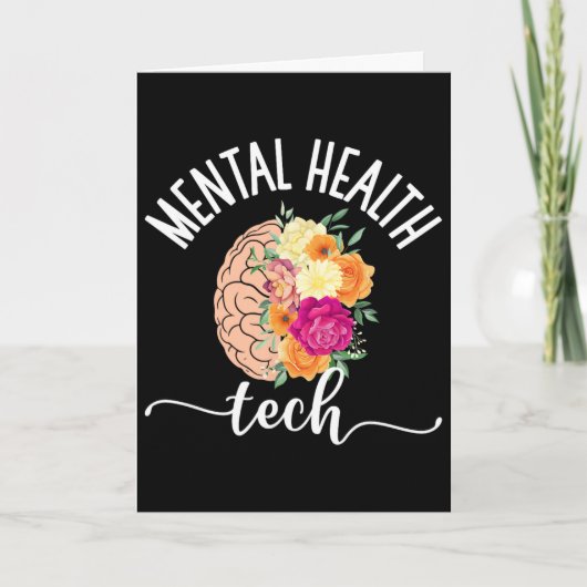 Carte Technologue de la santé mentale Fleurs Technicien (Devant)