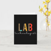 Carte Technologue de laboratoire Boho Léopard Technologu (Fleur jaune)