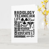 Carte Technologue en technologie Rad Xray Technicien en  (Fleur jaune)
