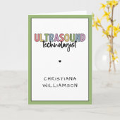 Carte Technologue Ultrasound de nom personnalisé (Fleur jaune)