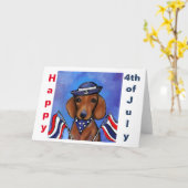 Carte Teckel  (Fleur jaune)