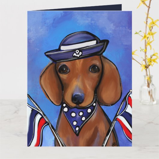 Carte Teckel (Fleur jaune)