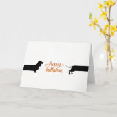 Carte Teckel drôle Halloween (Fleur jaune)